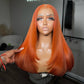Hairstyle Works Orange Colored Elegant 13x6 Lace Front Wig 5x5 Glueless Lace Closure Ready To Wear Human Hair Wigs