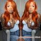 Ginger Orange Colored 13x6 Lace Front Closure Wig 5x5 Glueless Ready To Wear Human Hair Wig