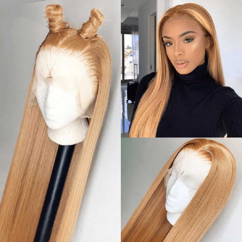 SUPER DEAL ! Honey Blonde Colored 13x6 Lace Front Human Hair Wigs