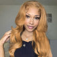 Honey Blonde Colored 13x6 Lace Front Closure Wig 5x5 Glueless Ready To Go Human Hair Wigs Body Wave