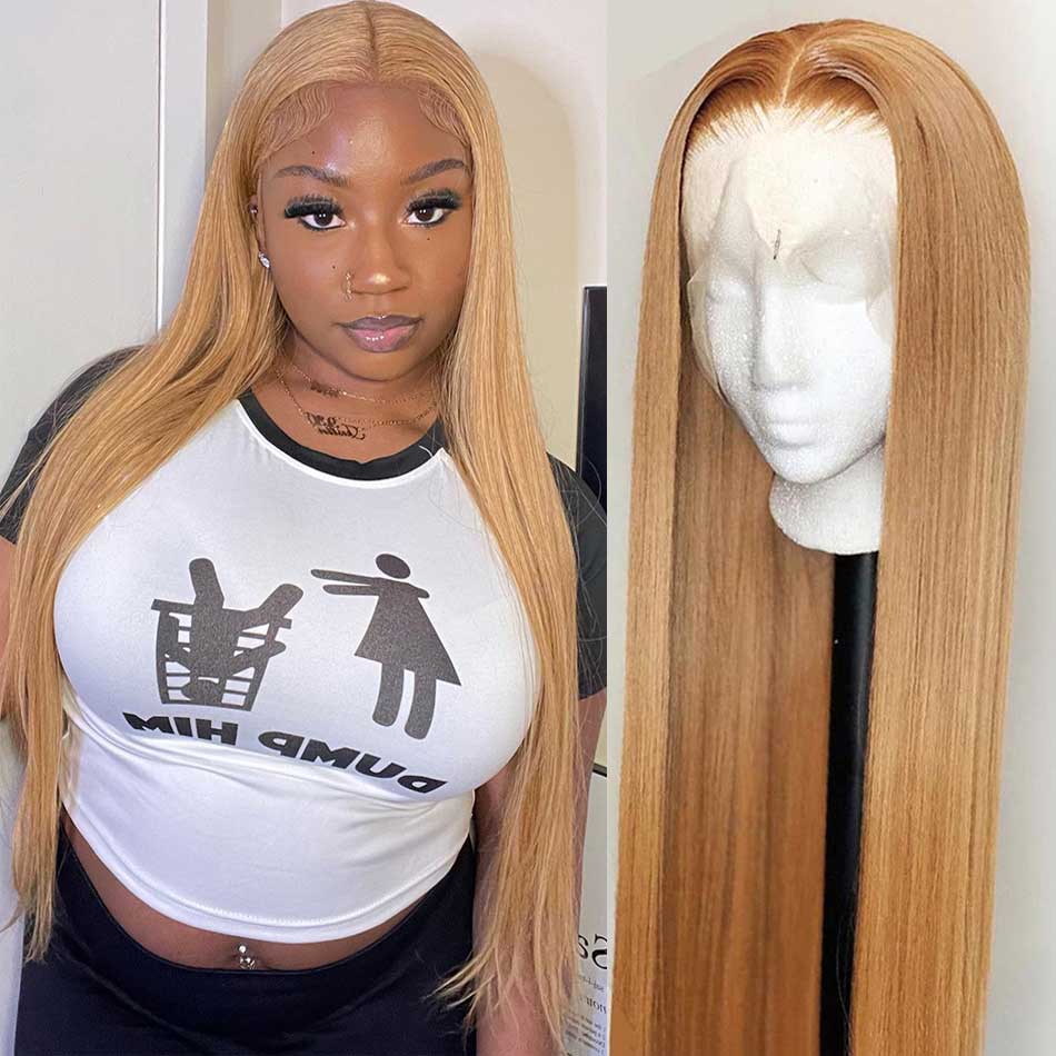 SUPER DEAL !  Honey Blonde Colored 13x6 Lace Front Human Hair Wigs