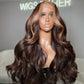 Highlight Customized Brown Colored 13x6 Lace Closure Front Wig 5x5 Ready Go Human Hair Wigs