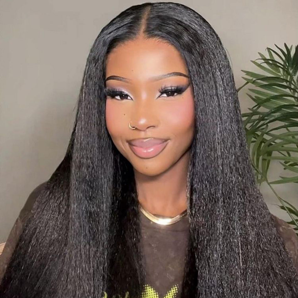 Melt Skin 5x5 13x6 Lace Front Closure Human Hair Wigs Yaki Kinky Straight