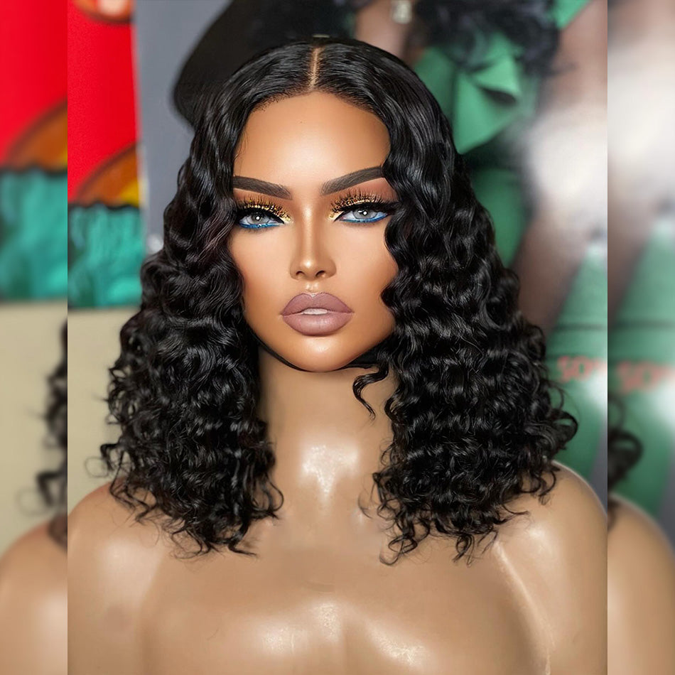 Hairstyle Works 210% Density BOB Transparent 13x6 Lace Front Wig 5x5 Glueless Ready Go Human Hair Wig Deep Wave