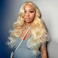 HD Transparent 13x4 13x6 613 Blonde Lace Front Human Hair Frontal Wigs Body Wave
