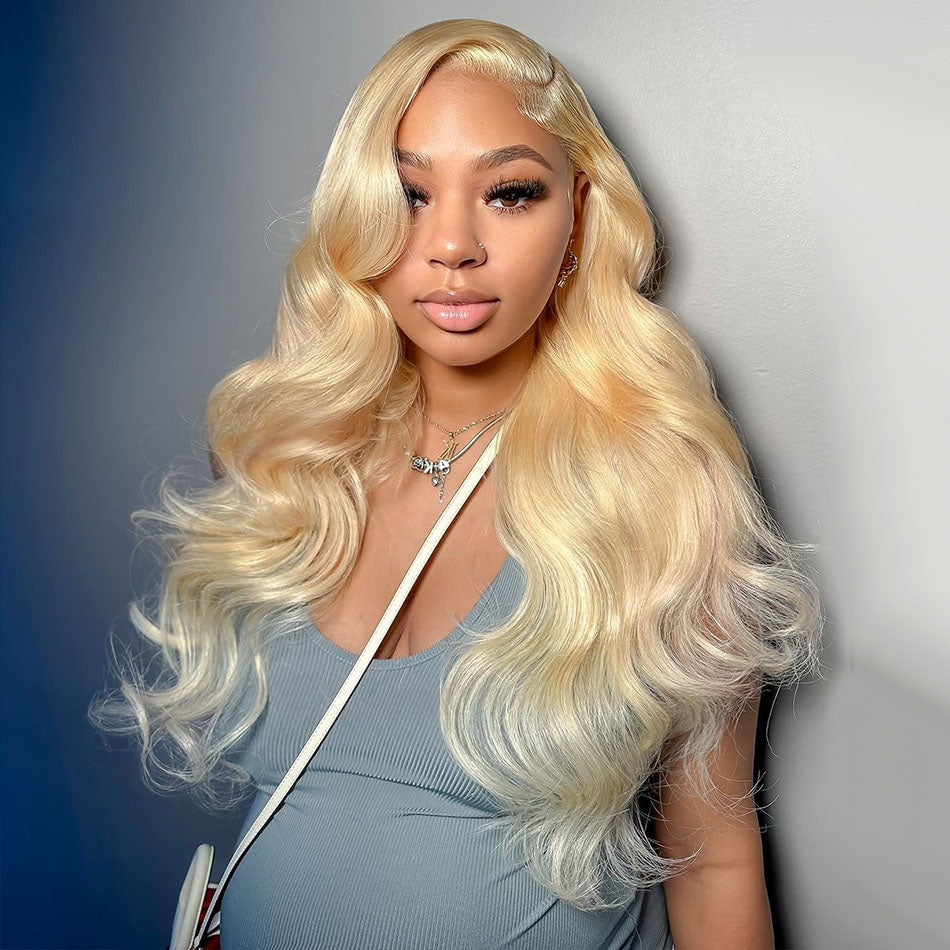 HD Transparent 13x4 13x6 613 Blonde Lace Front Human Hair Frontal Wigs Body Wave