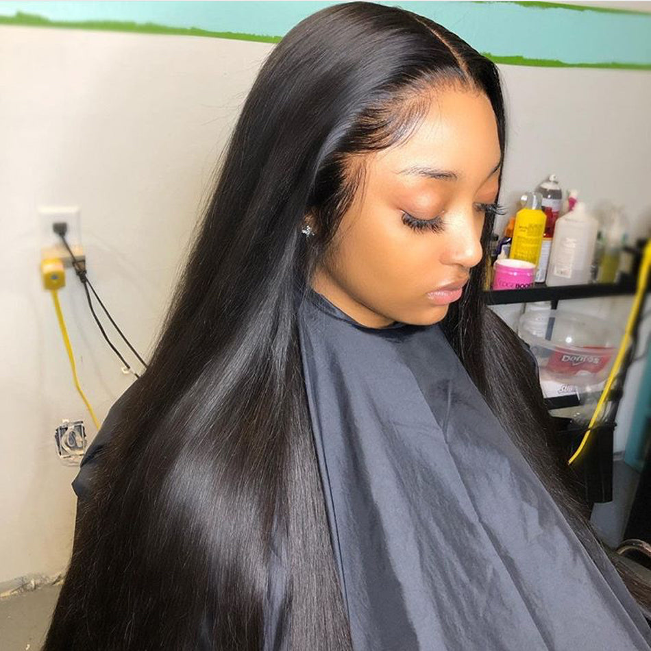 180% Density Invisiable 5x5 13x4 Undetectable HD Full Lace Frontal Closure Straight Human Hair Wigs