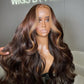 Highlight Customized Brown Colored 13x6 Lace Closure Front Wig 5x5 Ready Go Human Hair Wigs