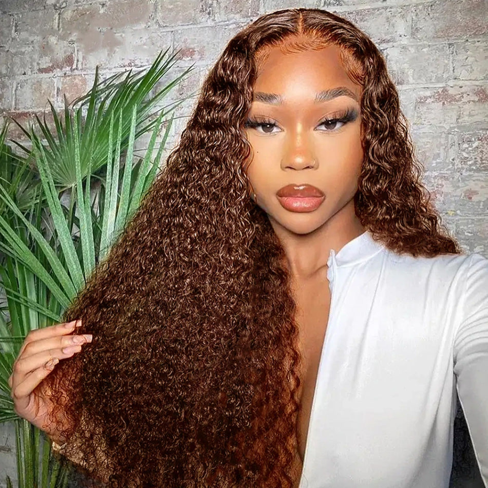 Chocolate Brown Colored 13x6 Lace Front Closure Wig 5x5 Glueless Ready To Go Human Hair Wig