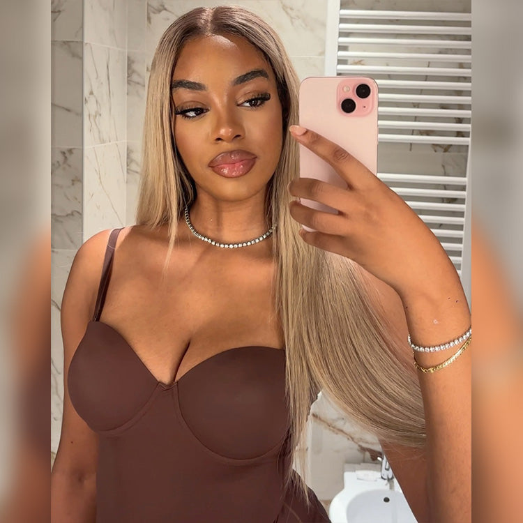 Premium 10A 210% Density Professional Toned Ombre Ash Blonde Colored HD Transparent 13x6 Lace Human Hair Wigs