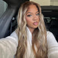 Customized Ombre Highlight Blonde With Brown Colored HD Transparent 13x6 Lace Front Human Hair Wigs