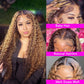 Highlight Colored 13x6 Lace Front Closure Curly 5x5 Glueless Put On And Go Human Hair Wigs