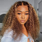 Highlight Colored 13x6 Lace Front Closure Curly 5x5 Glueless Put On And Go Human Hair Wigs