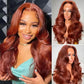 Copper Colored 13x6 Lace Front Closure Wig 5x5 Glueless Ready To Wear Human Hair Wigs