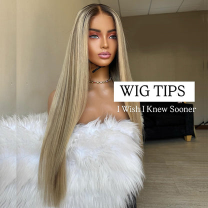 250% Density Professional Toned Balayage Blonde And Brown HD Transparent 13x6 Lace Front Human Hair Wigs