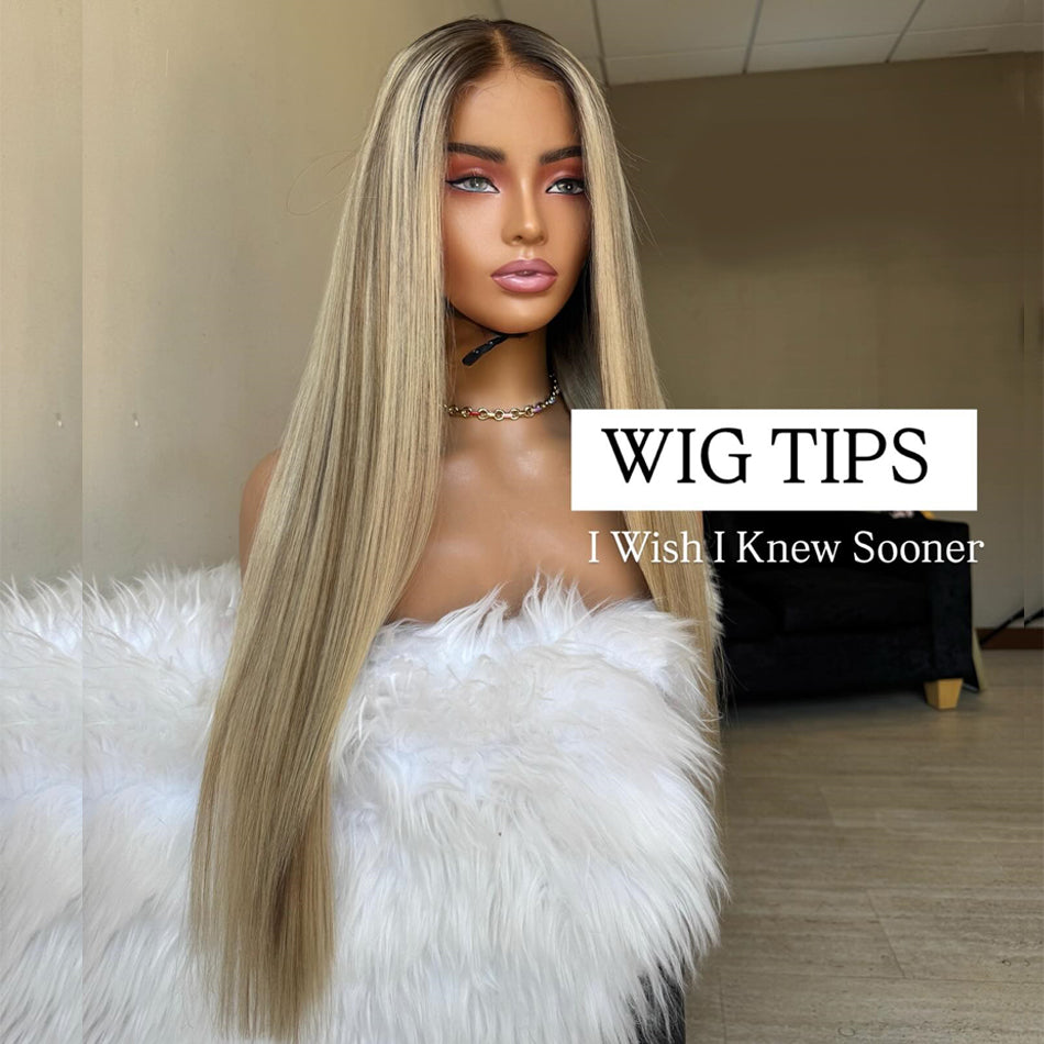 250% Density Classic Balayage Blonde And Brown HD Transparent 13x6 Lace Front Human Hair Wigs