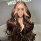 Highlight Customized Brown Colored 13x6 Lace Closure Front Wig 5x5 Ready Go Human Hair Wigs