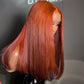 Hairstylist Works Reddish Orange Colored Pre Plucked Ready To Wear 6x5 Glueless Closure 13x6 Lace Front Human Hair Wigs
