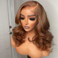 Hairstyle Works Elegant Short 180% Density Light Honey Brown Colored 13x6 Lace Front Human Hair Wigs