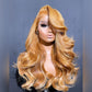 Balayage Ginger Blonde Colored HD Transparent 13x6 Lace Front Straight Human Hair Wigs