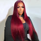 SUPER DEAL 99j Burgundy Colored 13x6 Lace Front 5x5 Glueless Lace Ready To Go Wig Straight Human Hair Wigs