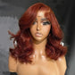 Copper Brown Colored 13x6 Lace Front Human Hair Wig