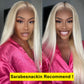 SUPER DEAL ! 613 Blonde Colored HD Transparent 13x6 Lace Front Straight Human Hair Wigs-001