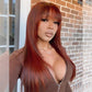 Reddish Brown Colored Layered Cut 5x5 Glueless Wigs