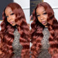 Reddish Brown Colored 13x6 Lace Front Closure Wig 5x5 Glueless Ready To Wear Human Hair Wig Body Wave