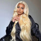 613 Blonde Colored HD Transparent 13x6 Lace Front Human Hair Wigs Body Wave