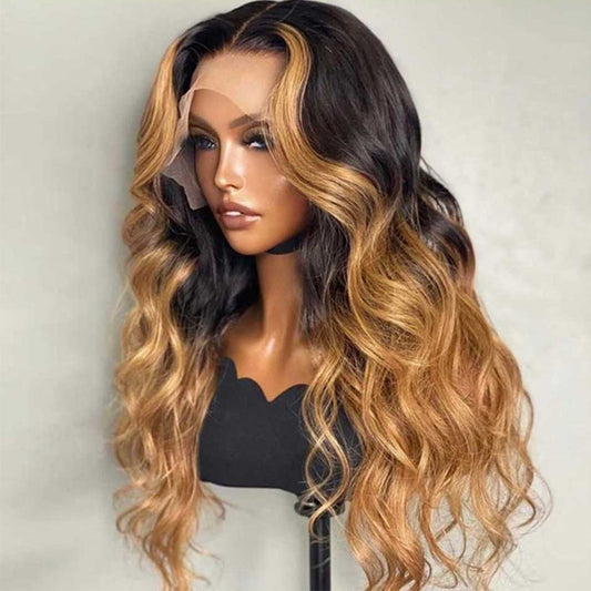 Ombre 1B/27 13x6 Lace Front Closure Wig 5x5 Glueless Ready To Go Human Hair Wigs