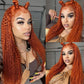 Premium 10A 210% Density Ginger Orange Colored 13x6 Lace Front Closure Wig 6x5 Glueless Ready To Go Curly Human Hair Wigs