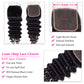 10A Loose Deep Wave Human Hair 3 Bundles With 5x5 Closure 100% Remy Human Hair