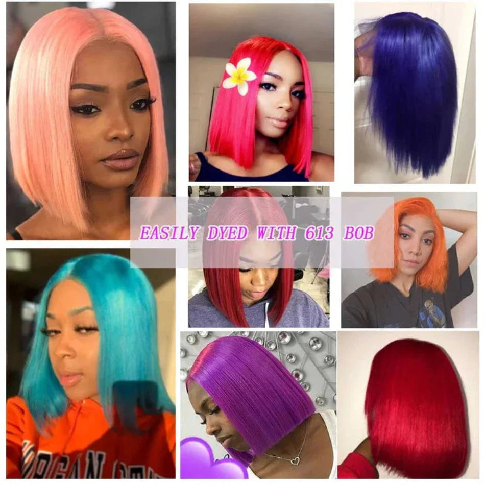 SUPER DEAL ! 613 Blonde 13x4 Lace Frontal Bob Wigs 13x6 Lace Front Human Hair Wigs