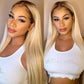 Ombre Blonde Color #4/613 HD Transparent 13x6 Lace Front Human Hair Wig