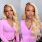Ombre Blonde Color #4/613 HD Transparent 13x6 Lace Front Human Hair Wig
