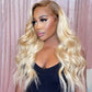 Ombre Blonde Color #4/613 HD Transparent 13x6 Lace Front Human Hair Wig