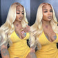 Ombre Blonde Color #4/613 HD Transparent 13x6 Lace Front Human Hair Wig