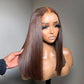 Elegant Brown Colored 13x6 Lace Front Wig 5x5 Glueless Lace Closure Ready To Wear Human Hair Wigs