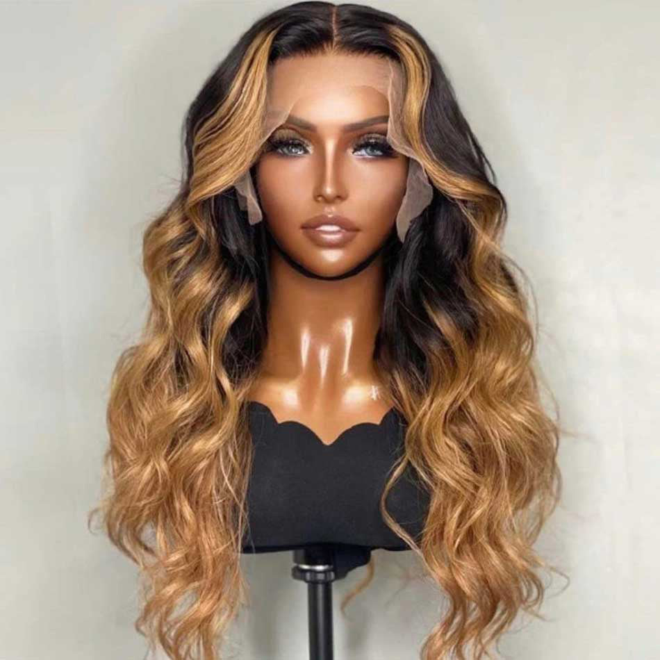 Ombre 1B/27 13x6 Lace Front Closure Wig 5x5 Glueless Ready To Go Human Hair Wigs