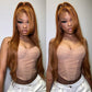 Ginger Colored 13x6 HD Transparent Lace Front Wig 5x5 Glueless Ready To Go Brazilian Straight Hair Queenleora Recommend