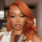 Double Drawn Ginger Orange Colored HD Transparent 13x6 Lace Front Wig 5x5 Glueless Ready To Go Body Wave Human Hair Wig