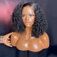Eurasian Curly Glueless Lace Human Hair Wigs Ready To Wear