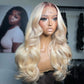 Hot Star Top 10A 250% Density Customized Ombre Platinum Blonde Colored 13x6 Lace Front Human Hair Wigs Brazilian Body Wave