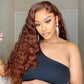 Reddish Brown 13x6 Lace Front Closure Wig 5x5 Glueless Ready To Go Human Hair Wigs