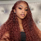 Premium 10A 210% Density Reddish Brown 13x6 Lace Front Closure Wig 6x5 Glueless Ready To Go Human Hair Wigs