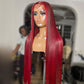 Balayage Red Colored Pre Plucked 6x5 Glueless Ready To Go Human Hair Wigs 5x5 13x6 Lace Closure Front Wig