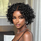 Retro Curly Human Hair Wig With Bangs-006