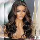 Hairstylist Works Double Drawn 250% Density 5x5 Glueless Lace Closure Highlights Brown Colored Put On And Go Human Hair Wigs