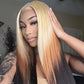 Customized Ombre 613 Blonde Brown Colored 13x6 Transparent HD Lace Front Human Hair Wig